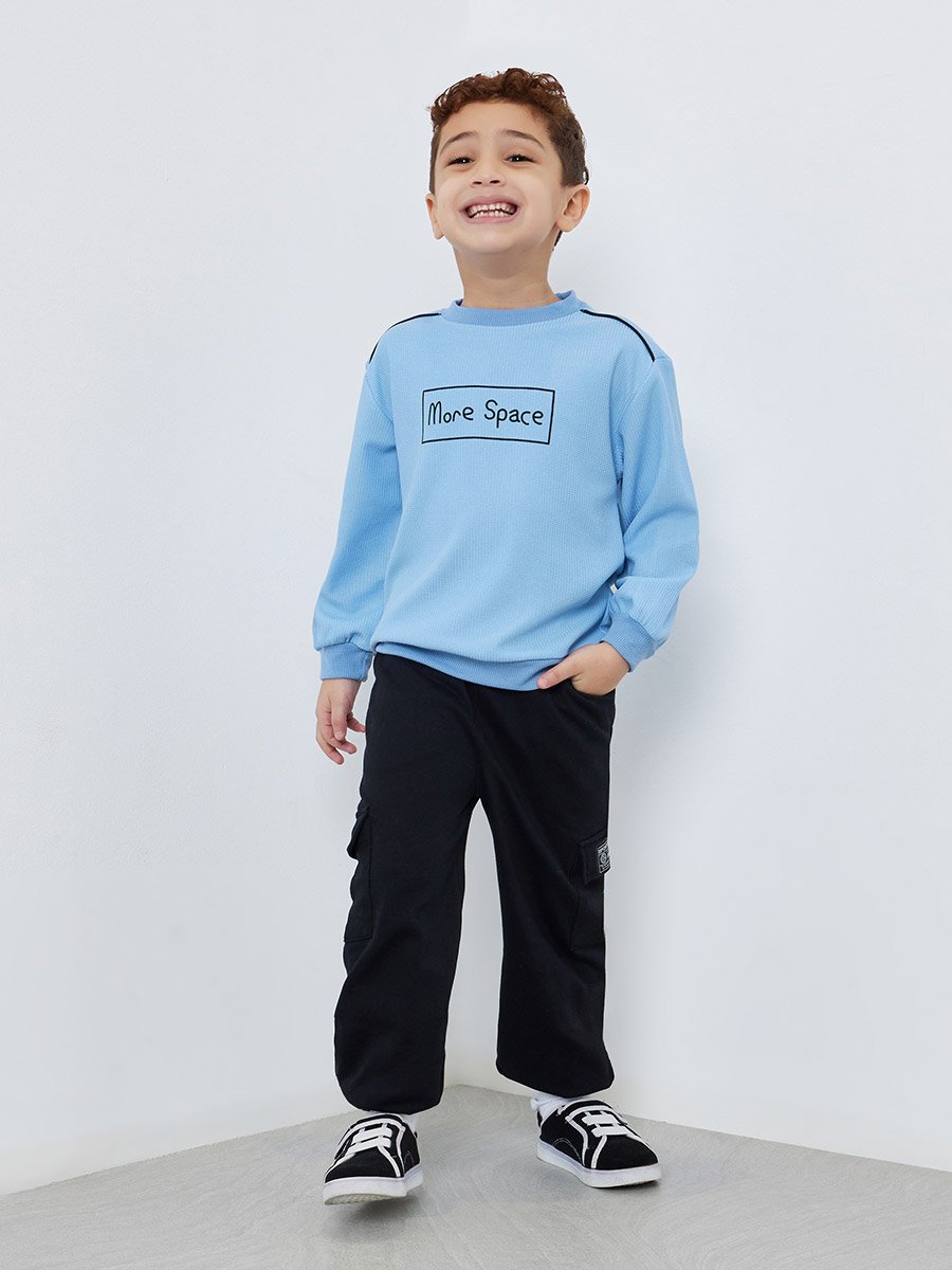 Slogan Print Round Neck Sweatshirt