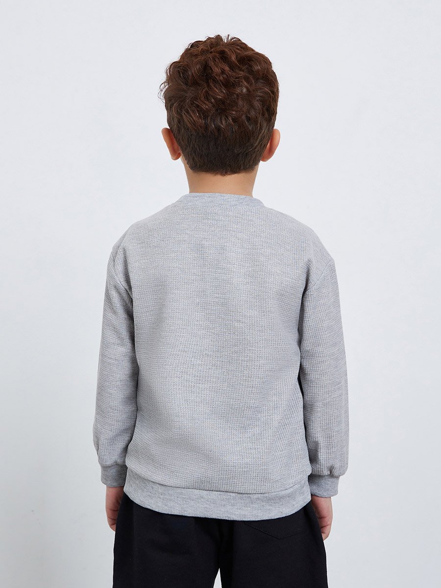 Slogan Print Round Neck Sweatshirt