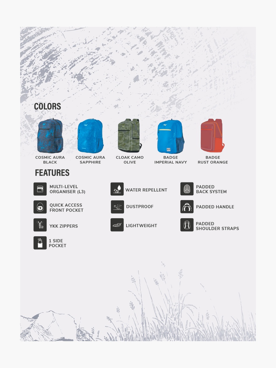 Solid Backpack with Adjustable Shoulder Straps - 24x32x47 cm