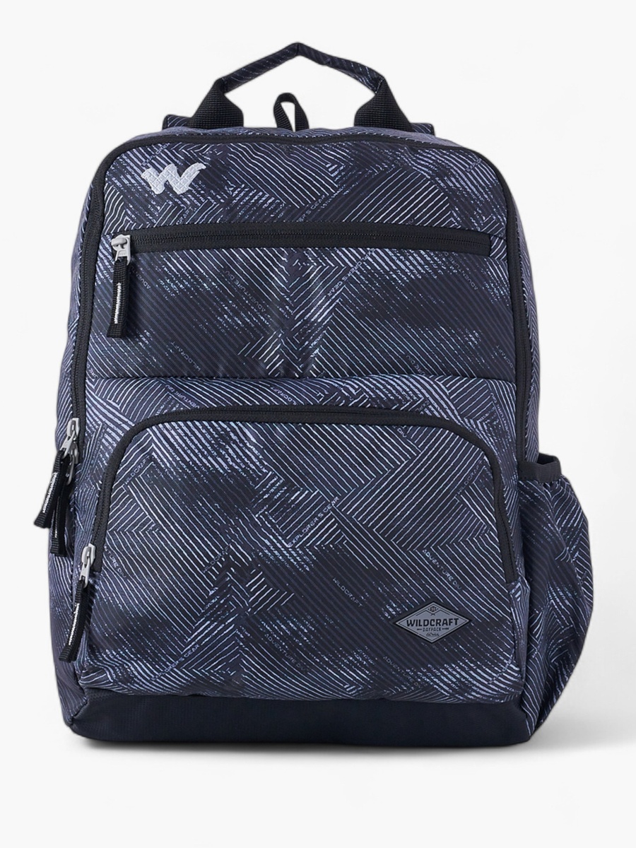 Printed Backpack with Adjustable Straps and Zip Closure - 15x28x39 cm