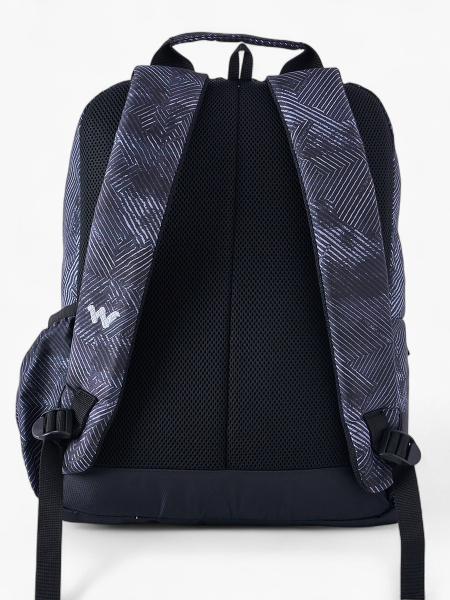 Printed Backpack with Adjustable Straps and Zip Closure - 15x28x39 cm