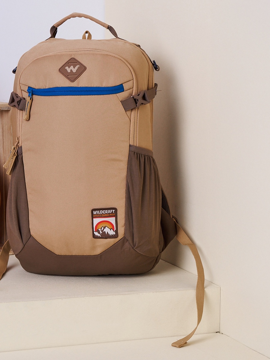 Solid Backpack with Adjustable Straps and Zip Closure - 18x29x49 cm