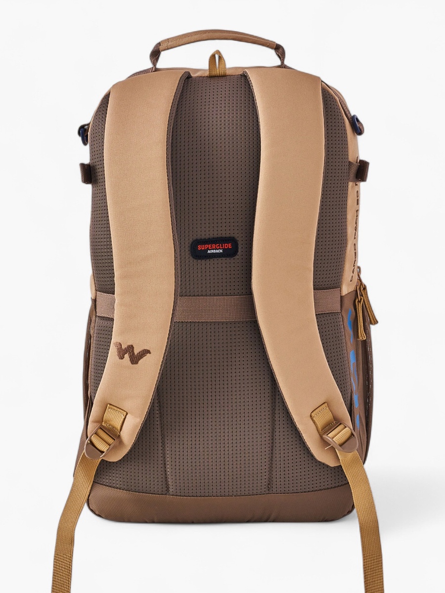 Solid Backpack with Adjustable Straps and Zip Closure - 18x29x49 cm