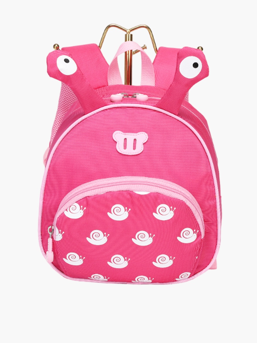 Mimi Snail Print 10-inch Backpack with Zip Closure and Eye Applique - 12x8x26 cm