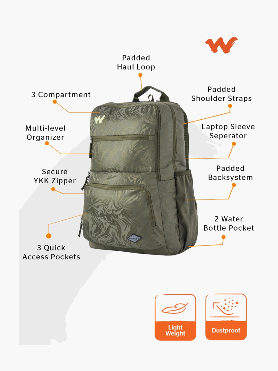 Solid School Backpack with Adjustable Shoulder Straps - 25x32x47 cm