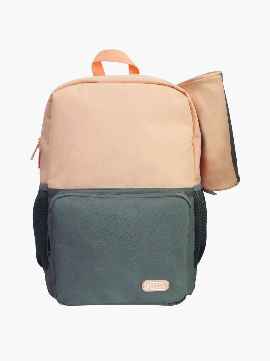 Colourblock 16-inch Backpack with Adjustable Shoulder Straps with Pencil Pouch - 43x31x14 cm