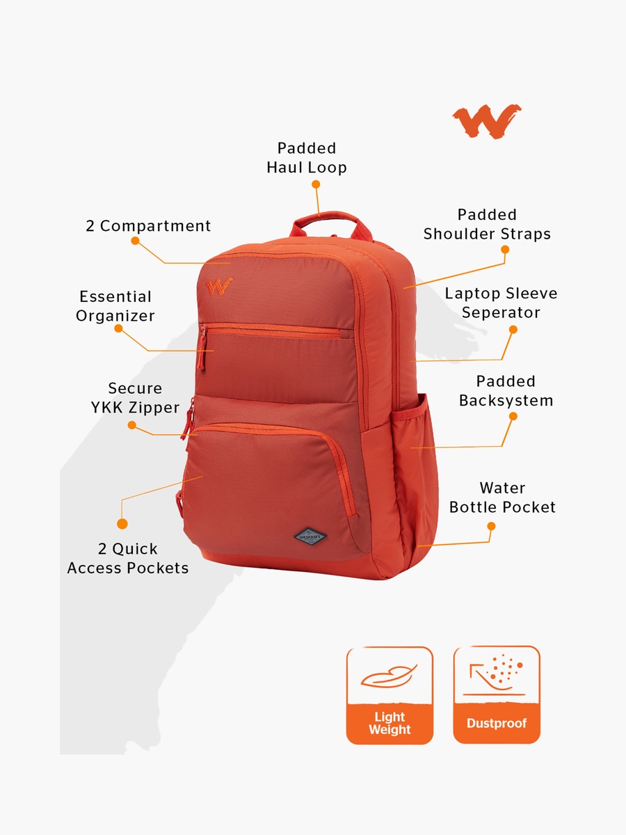 Solid School Backpack with Adjustable Shoulder Straps - 25x32x47 cm