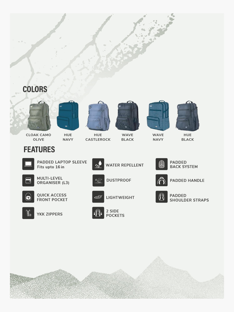 Solid School Backpack with Adjustable Shoulder Straps - 25x32x46 cm