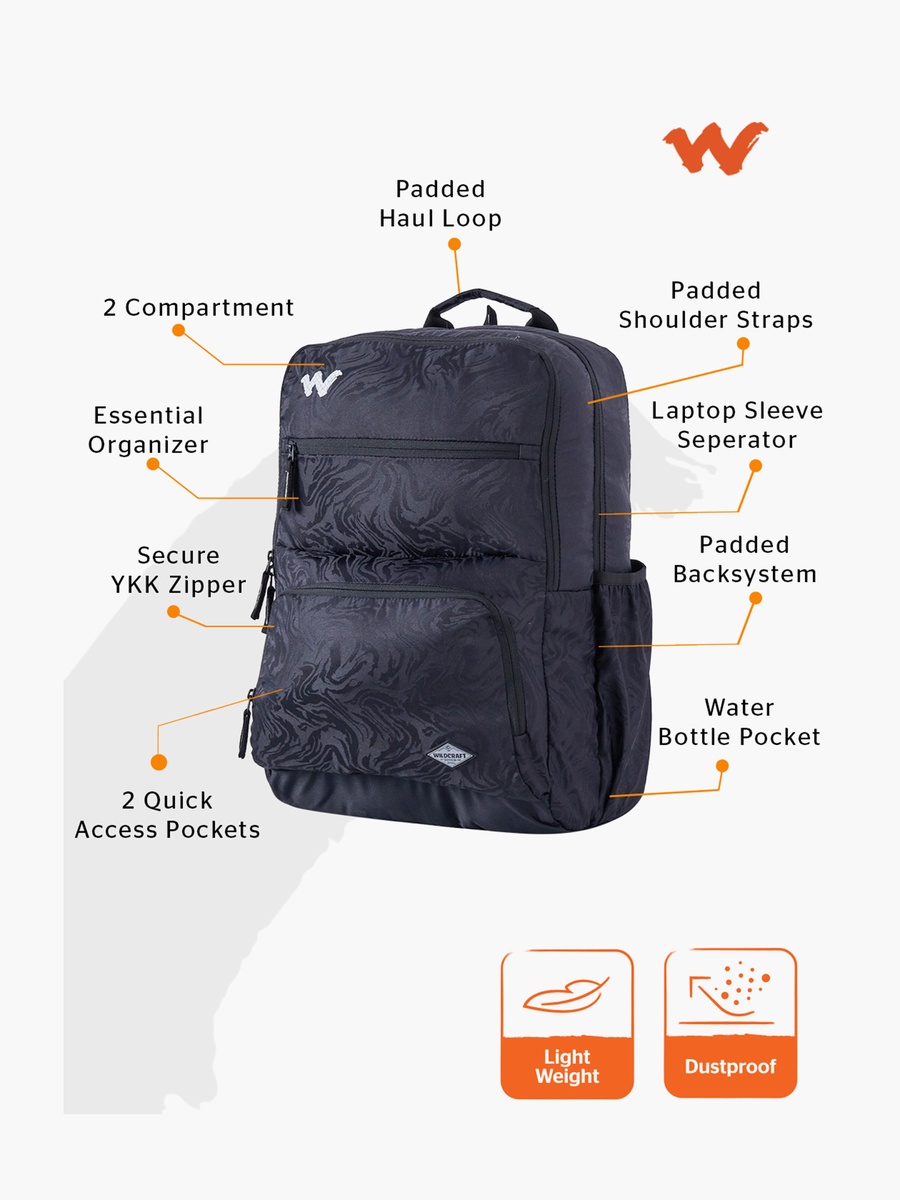 Solid School Backpack with Adjustable Shoulder Straps - 25x32x47 cm