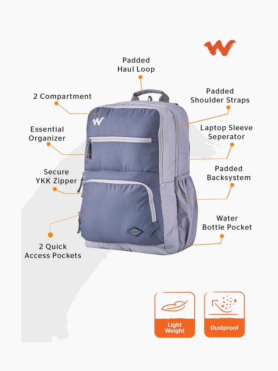 Solid School Backpack with Adjustable Shoulder Straps - 25x32x47 cm