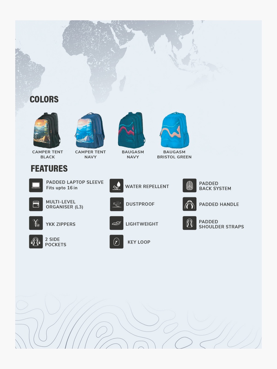 Graphic Print School Backpack with Adjustable Shoulder Straps - 21x34x48 cm