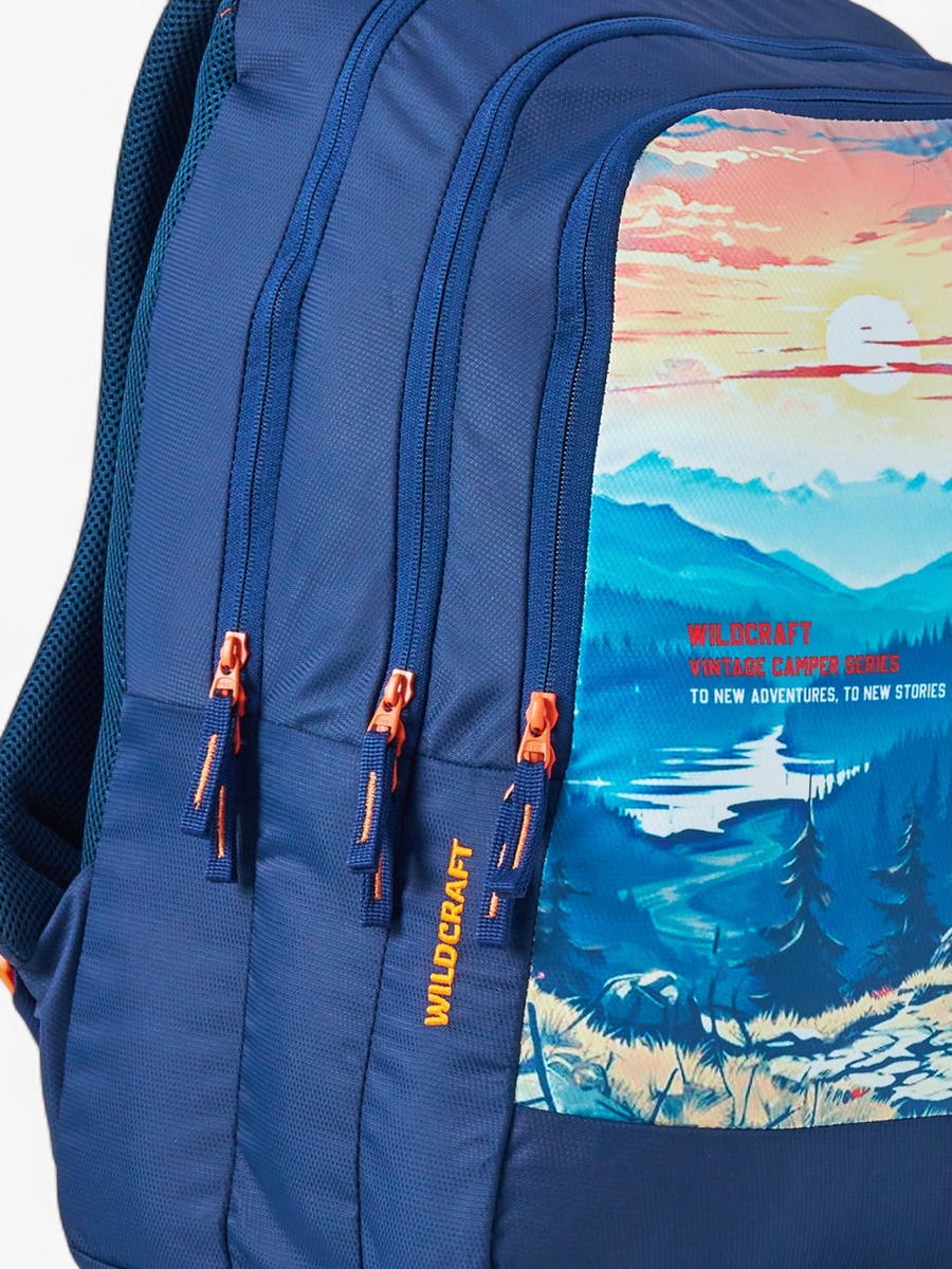 Graphic Print School Backpack with Adjustable Shoulder Straps - 21x34x48 cm