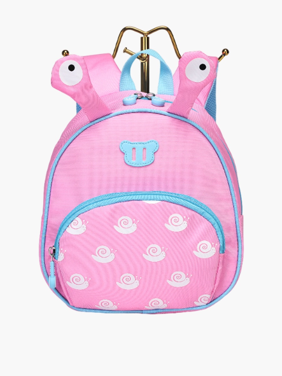 Mimi Snail Print 10-inch Backpack with Zip Closure and Eye Applique - 12x8x26 cm
