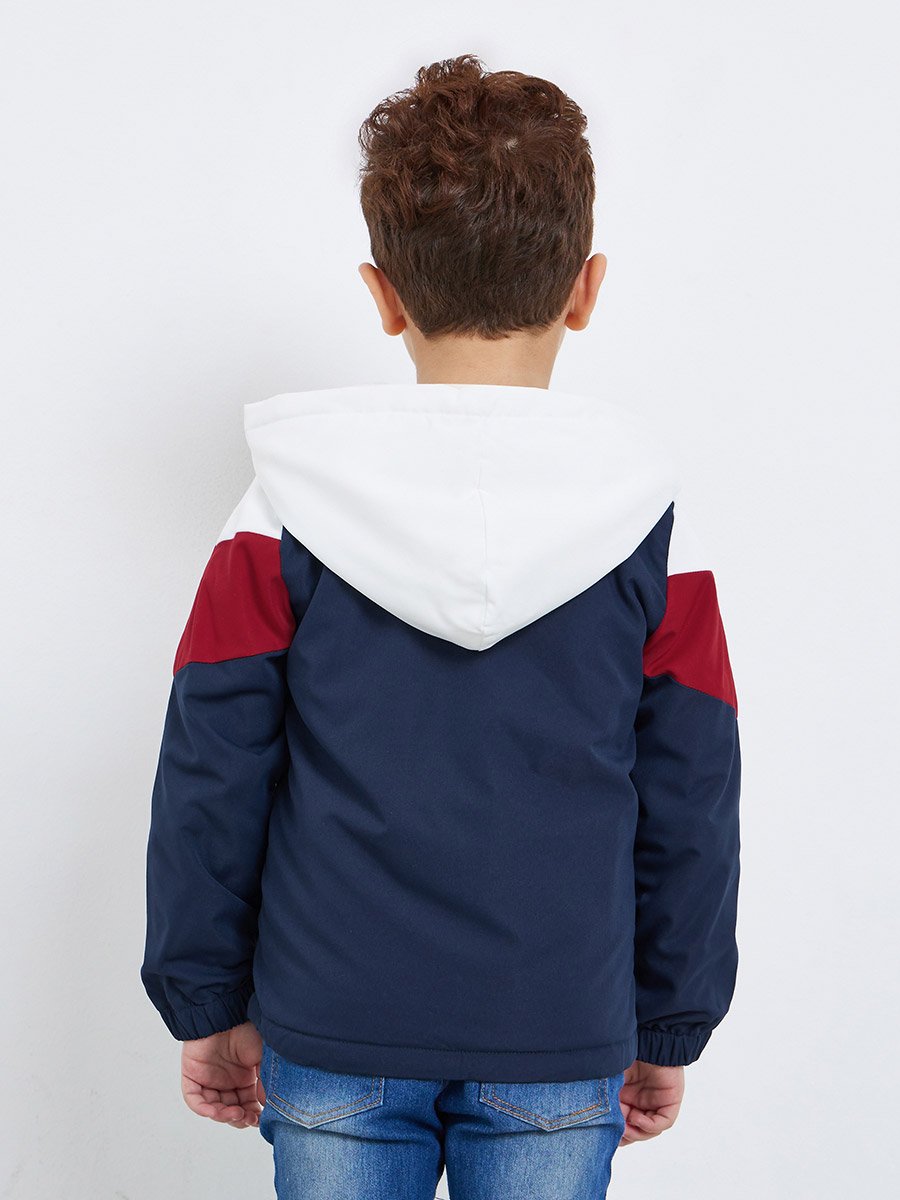 Boys Color Block Zip Up Jacket