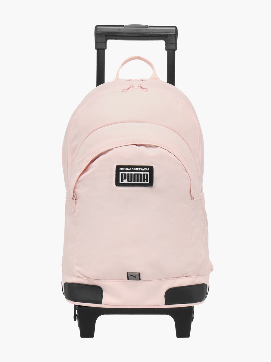 Solid School Trolley Backpack with Retractable Handle - 16x33x46 cm