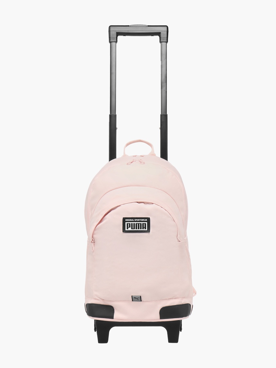Solid School Trolley Backpack with Retractable Handle - 16x33x46 cm