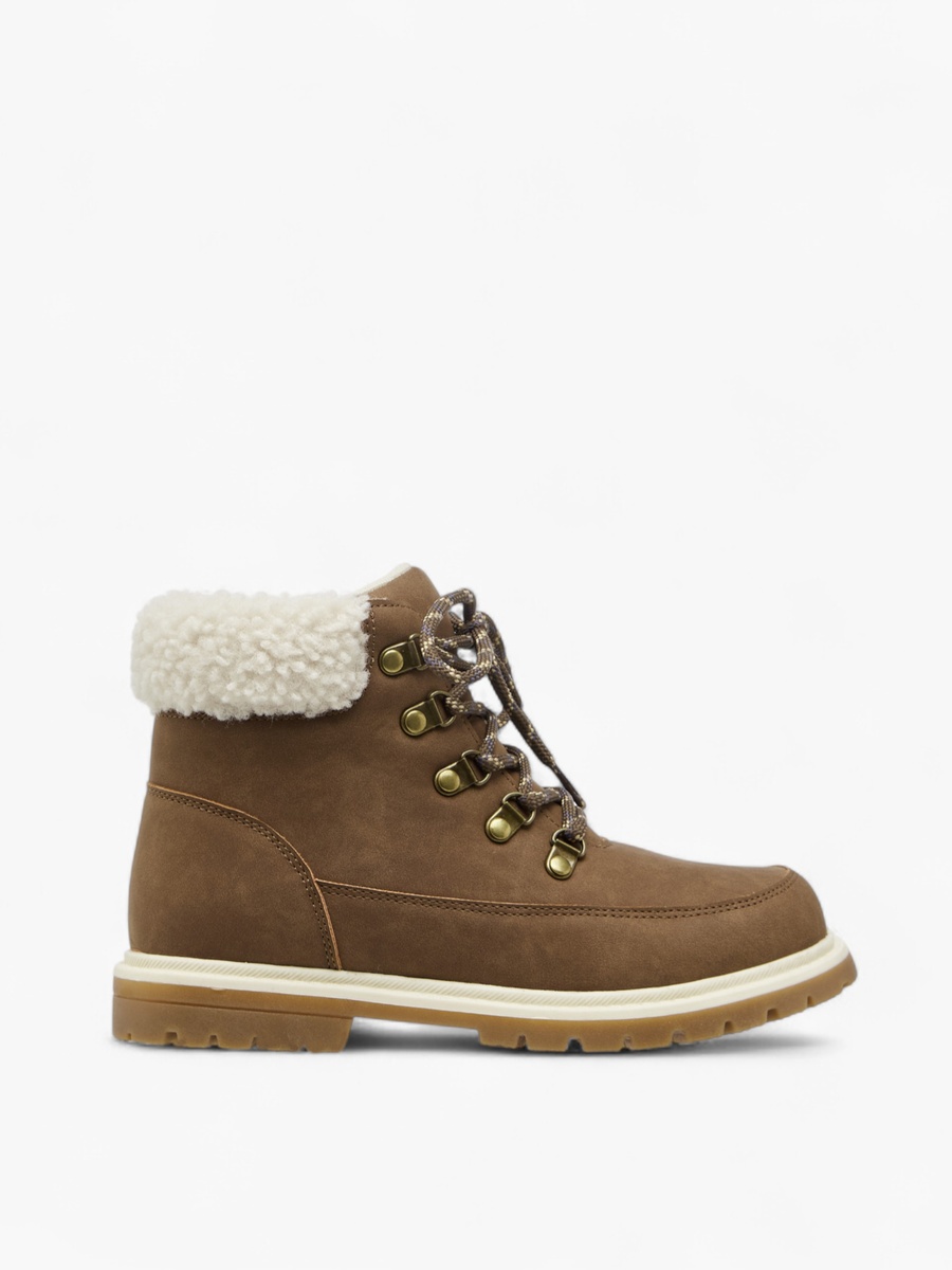 Solid Faux Fur Trim Boots with Zip Closure