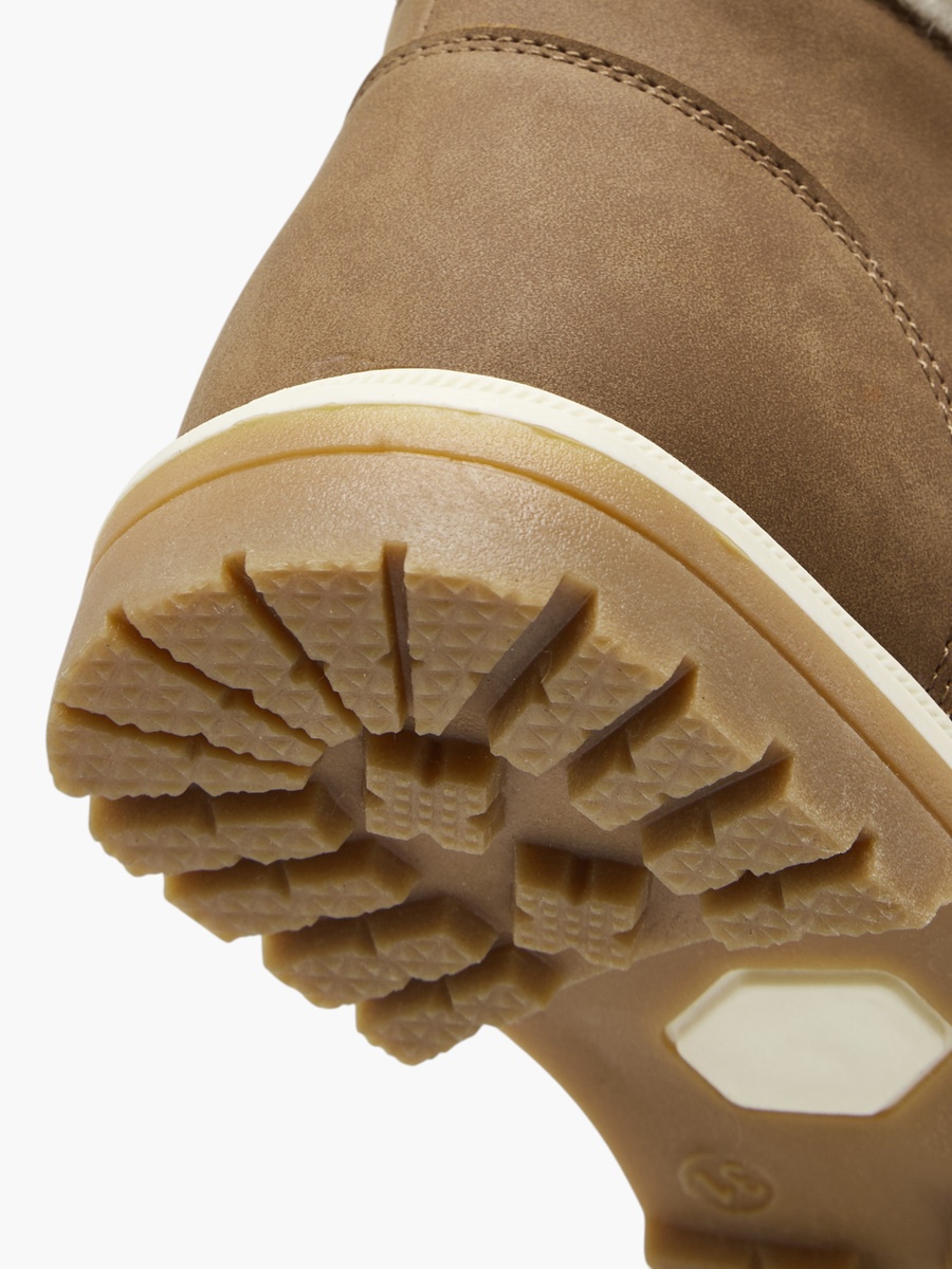 Solid Faux Fur Trim Boots with Zip Closure