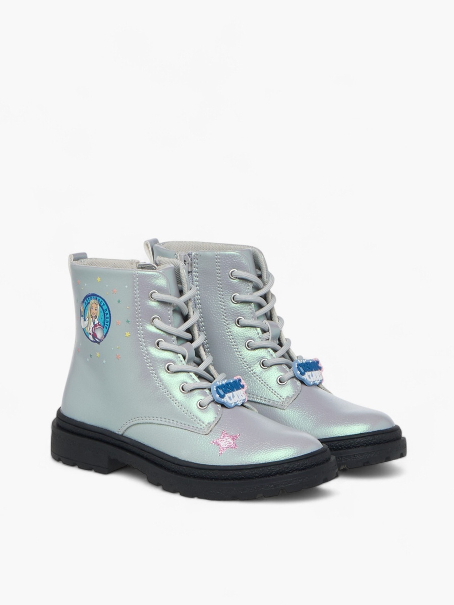 Printed Ankle Boots with Zip Closure