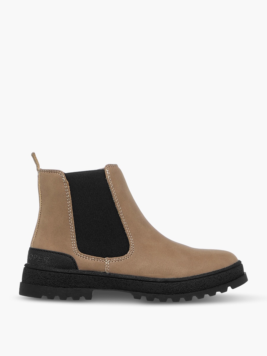 Colourblock Ankle Boots with Zip Closure