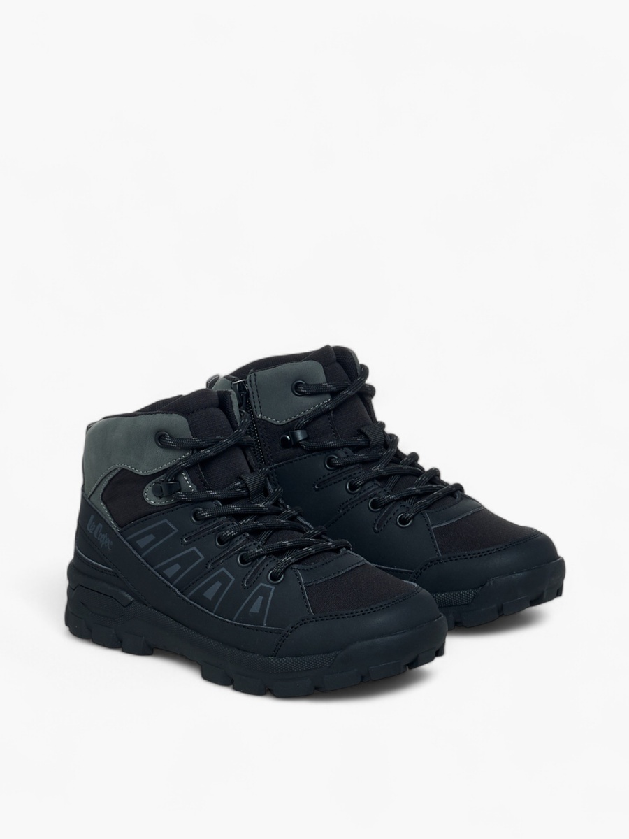 Panelled Ankle Boots with Zip Closure