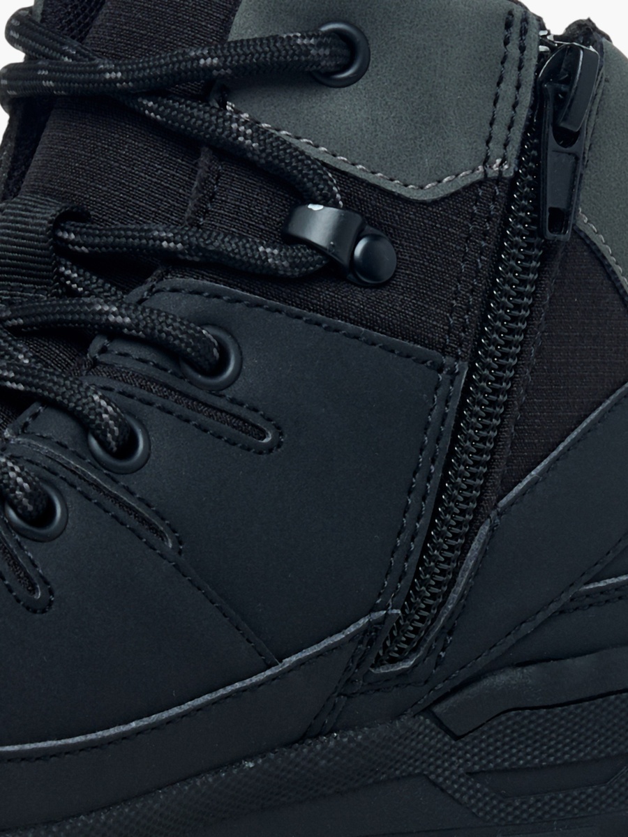Panelled Ankle Boots with Zip Closure