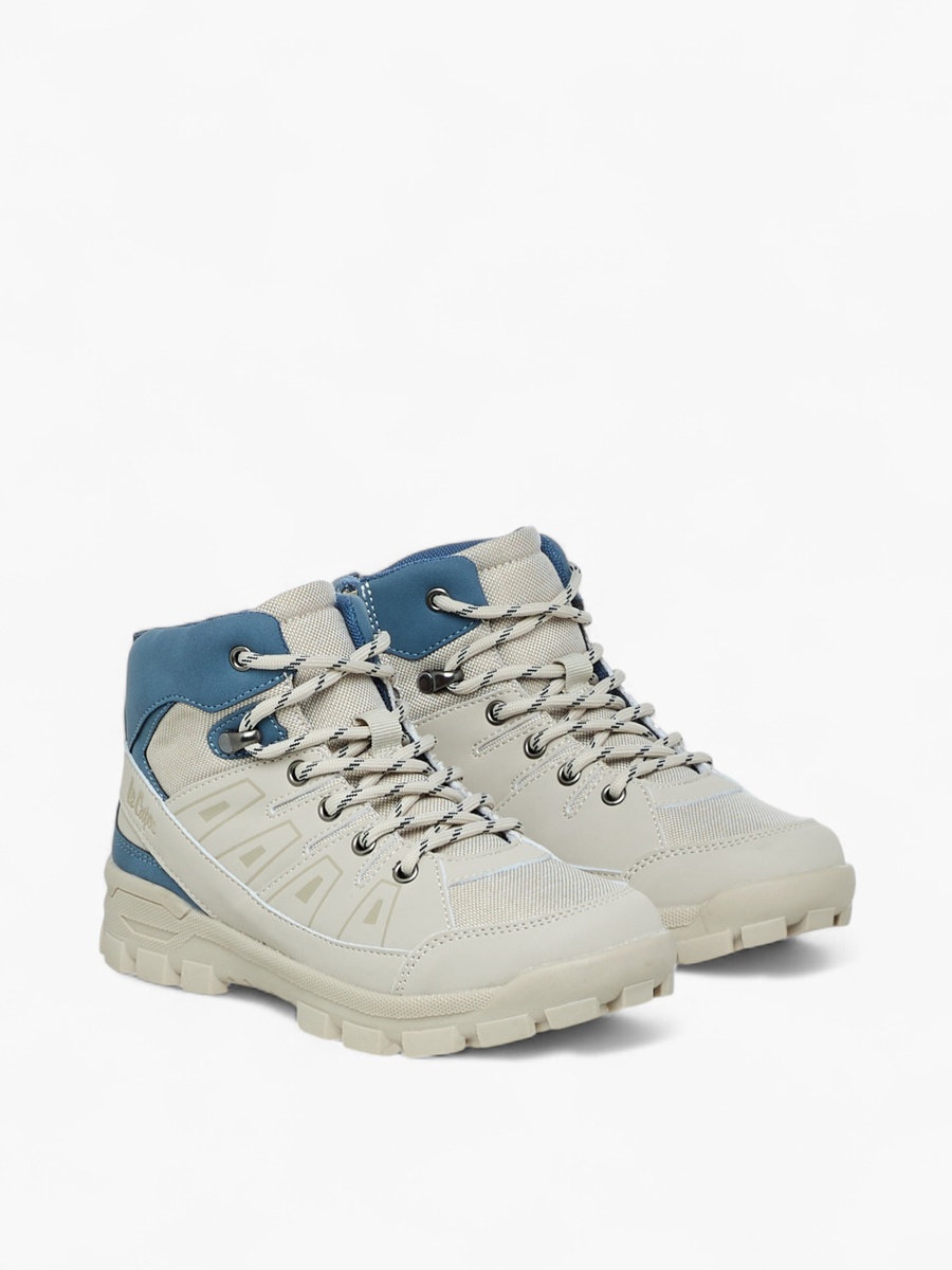 Panelled Ankle Boots with Zip Closure