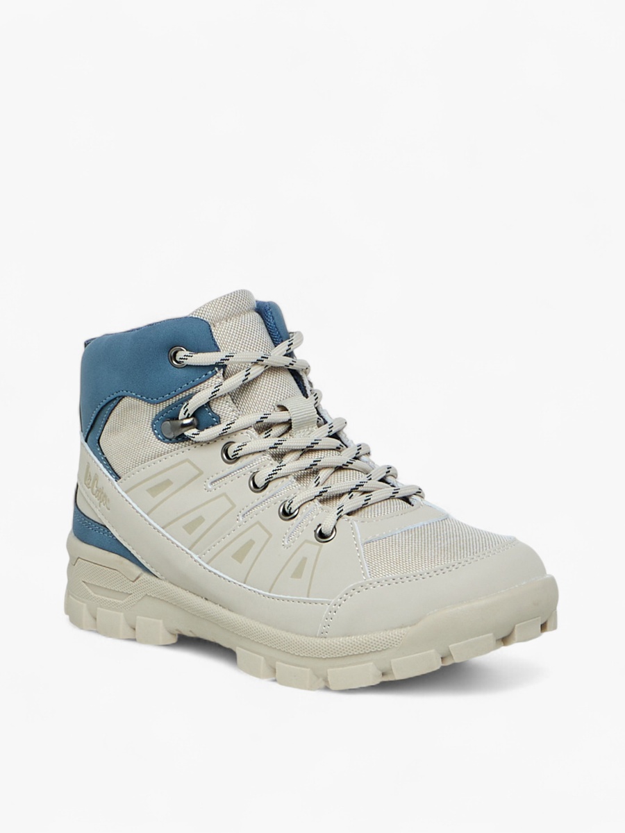 Panelled Ankle Boots with Zip Closure
