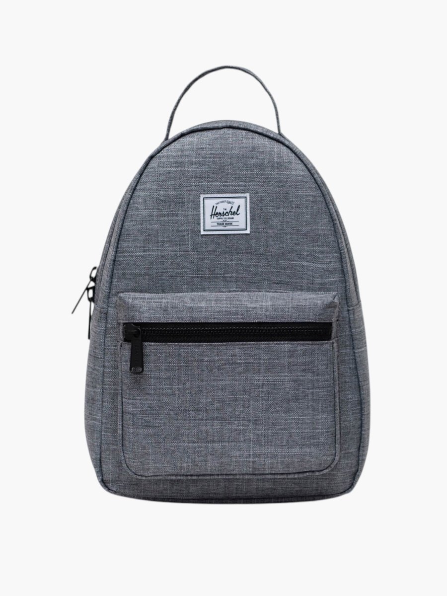 Solid Backpack with Adjustable Straps and Zip Closure - 31x22x11 cm