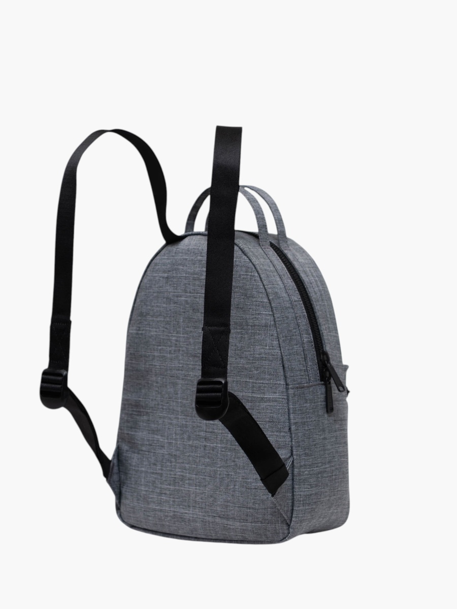 Solid Backpack with Adjustable Straps and Zip Closure - 31x22x11 cm