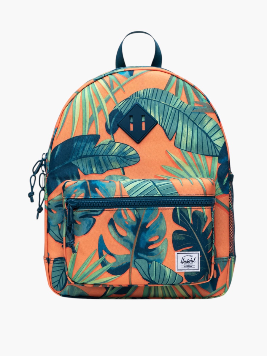 Tropical Print Backpack with Adjustable Straps and Zip Closure - 38x30x15 cm