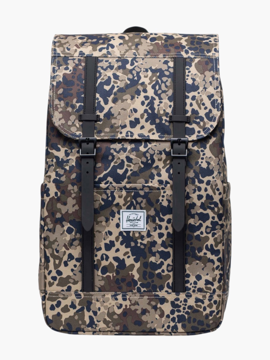 Camouflage Print Backpack with Adjustable Straps - 46x28x15 cm