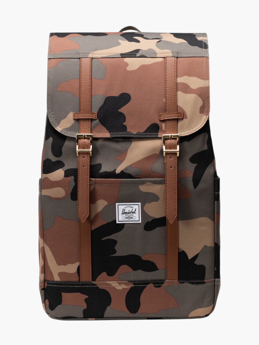 Camouflage Print Backpack with Adjustable Straps - 46x28x15 cm