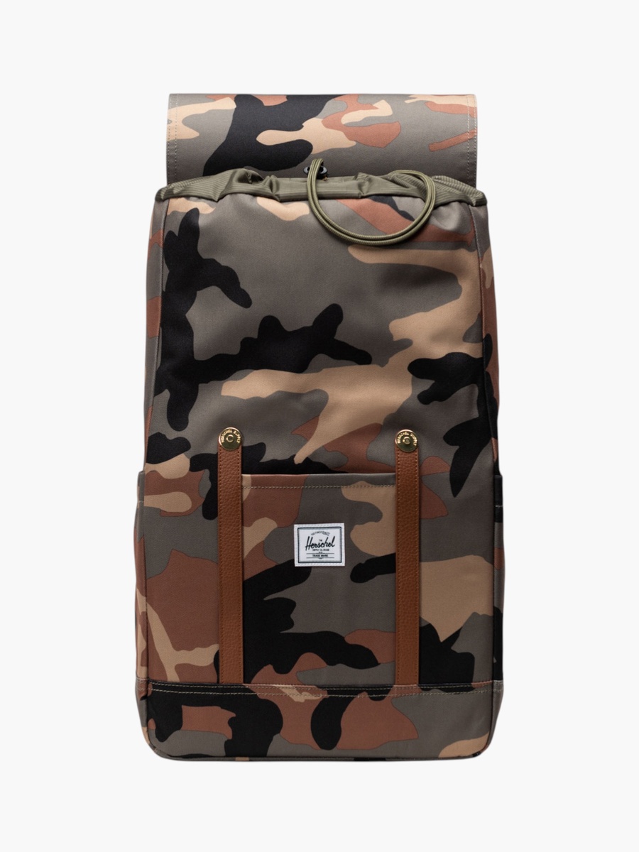 Camouflage Print Backpack with Adjustable Straps - 46x28x15 cm