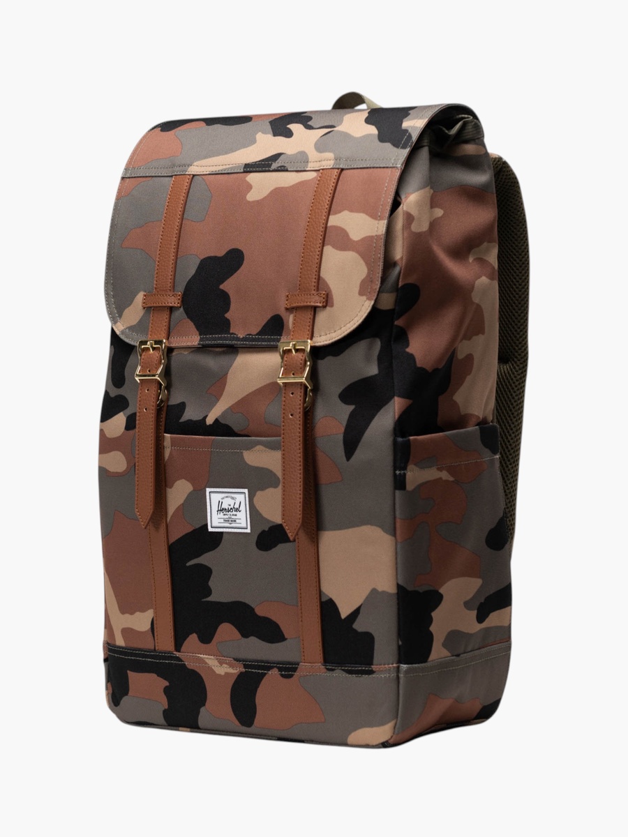 Camouflage Print Backpack with Adjustable Straps - 46x28x15 cm