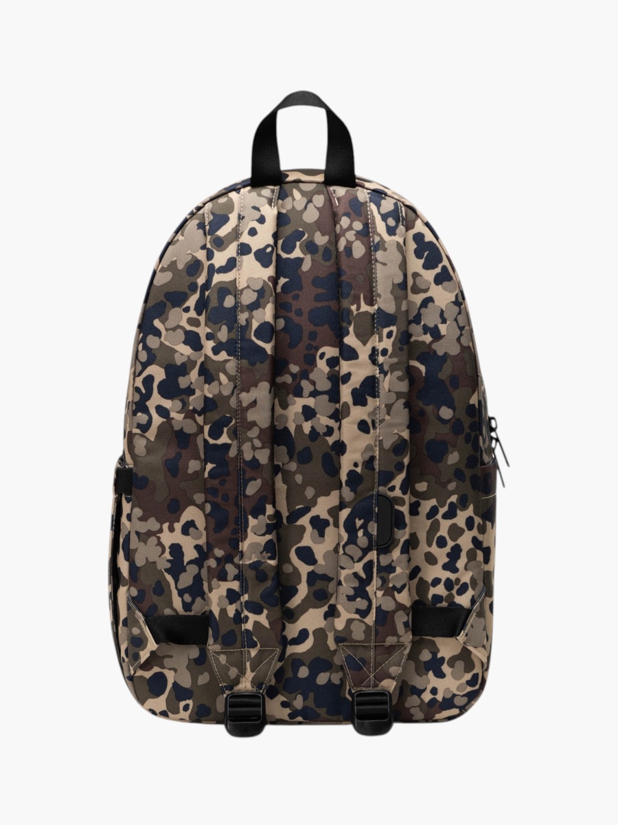 Camouflage Print Backpack with Adjustable Straps and Zip Closure - 44x29x15 cm