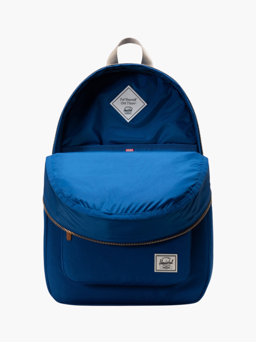 Solid Backpack with Adjustable Straps and Zip Closure - 44x29x15 cm