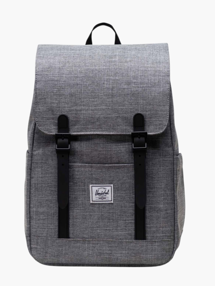 Solid Backpack with Flap and Adjustable Straps - 40x28x14 cm