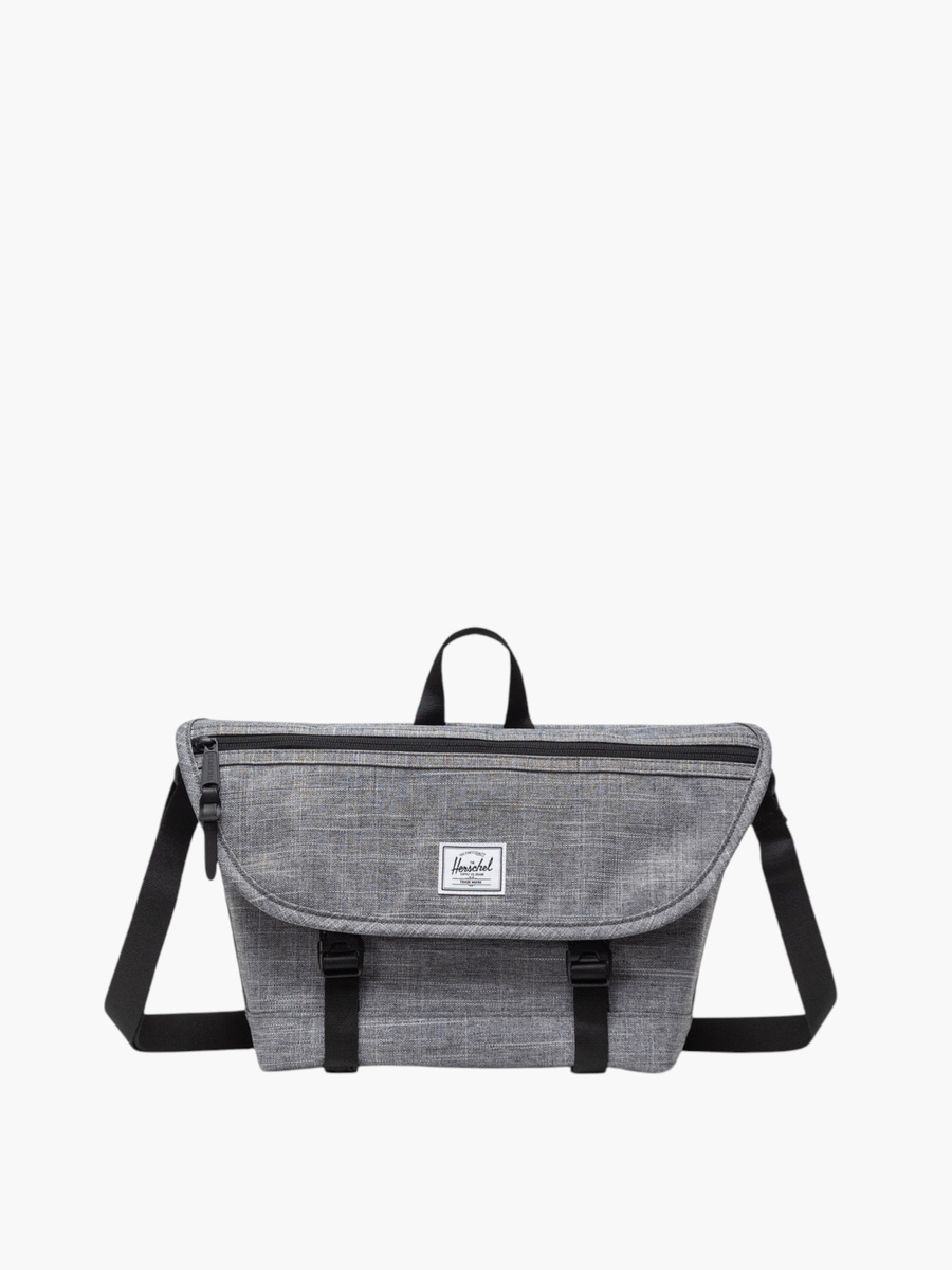 Solid Messenger Bag with Adjustable Strap and Flap Closure