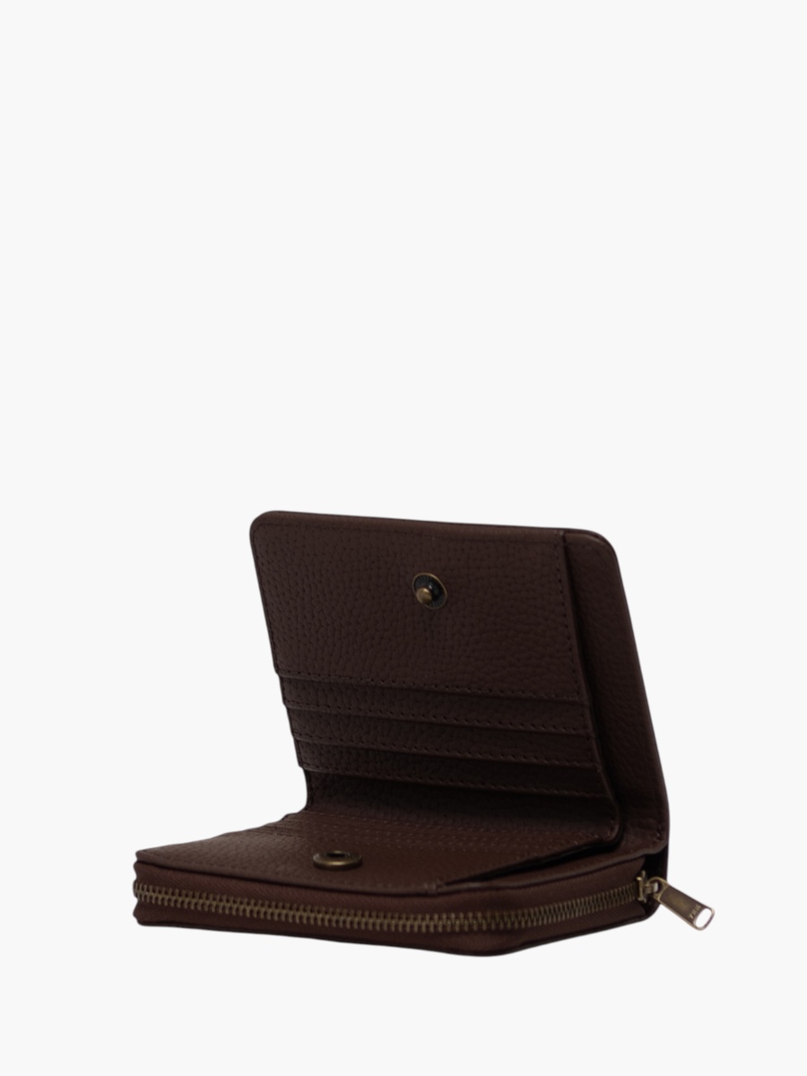 Textured Wallet with Button Closure