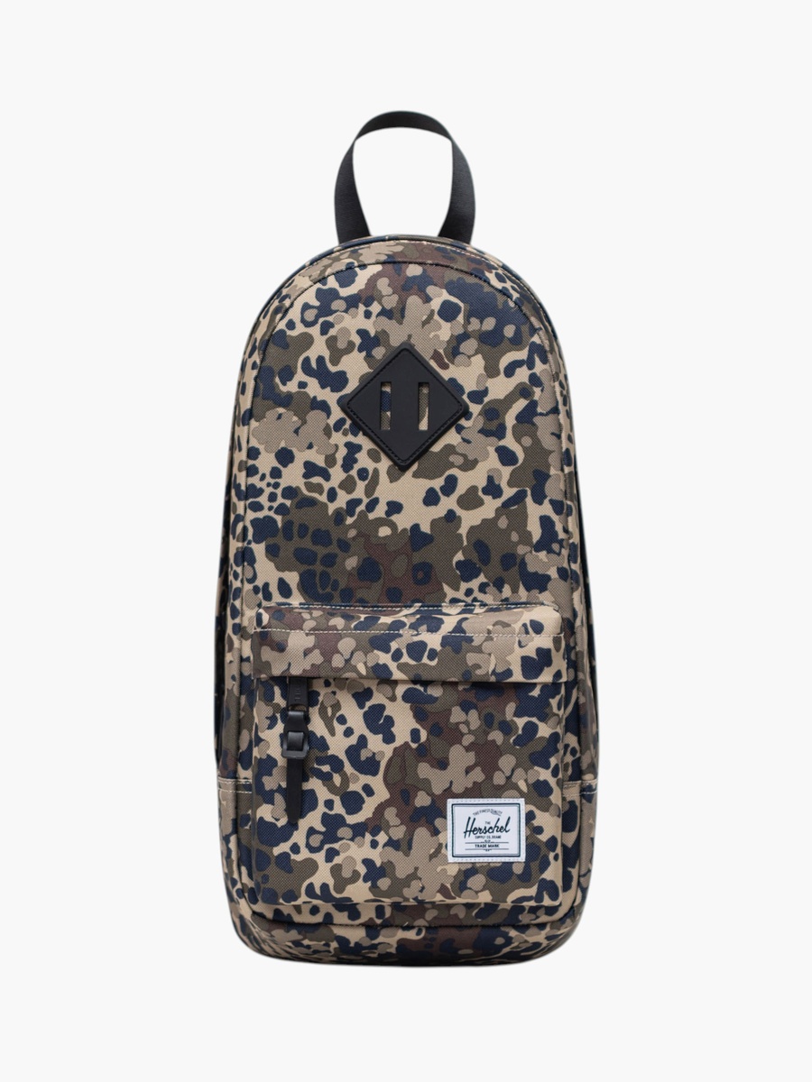 Printed Sling Backpack with Adjustable Strap and Zip Closure - 39x19x15 cm