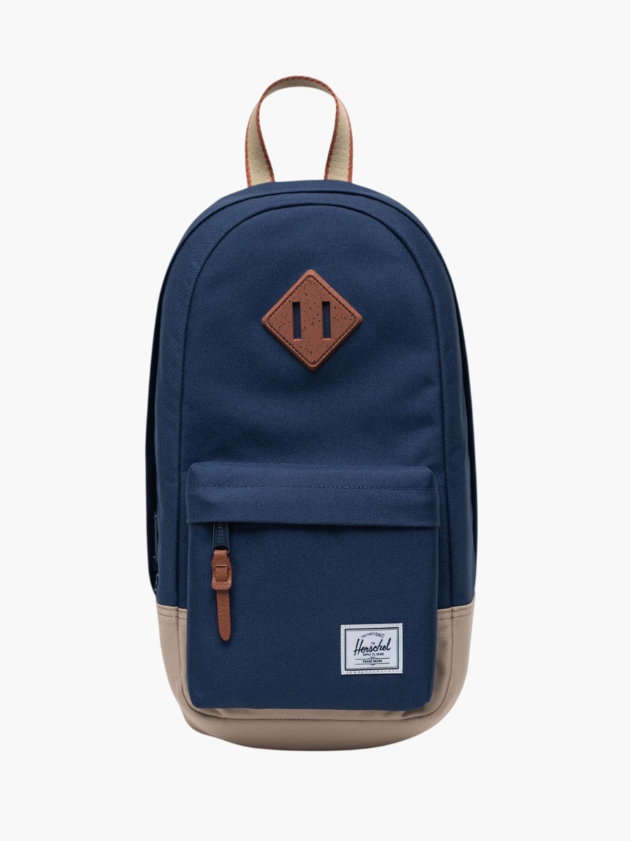 Solid Sling Backpack with Adjustable Strap and Zip Closure - 39x19x38 cm