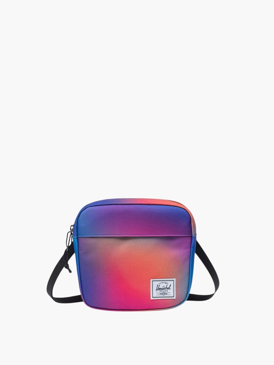Printed Crossbody Bag with Adjustable Strap and Zip Closure