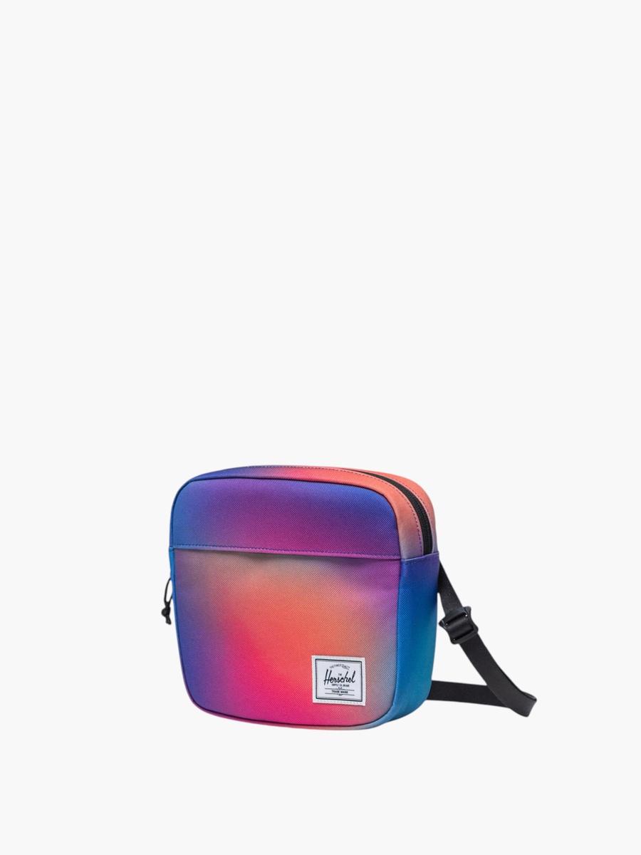 Printed Crossbody Bag with Adjustable Strap and Zip Closure