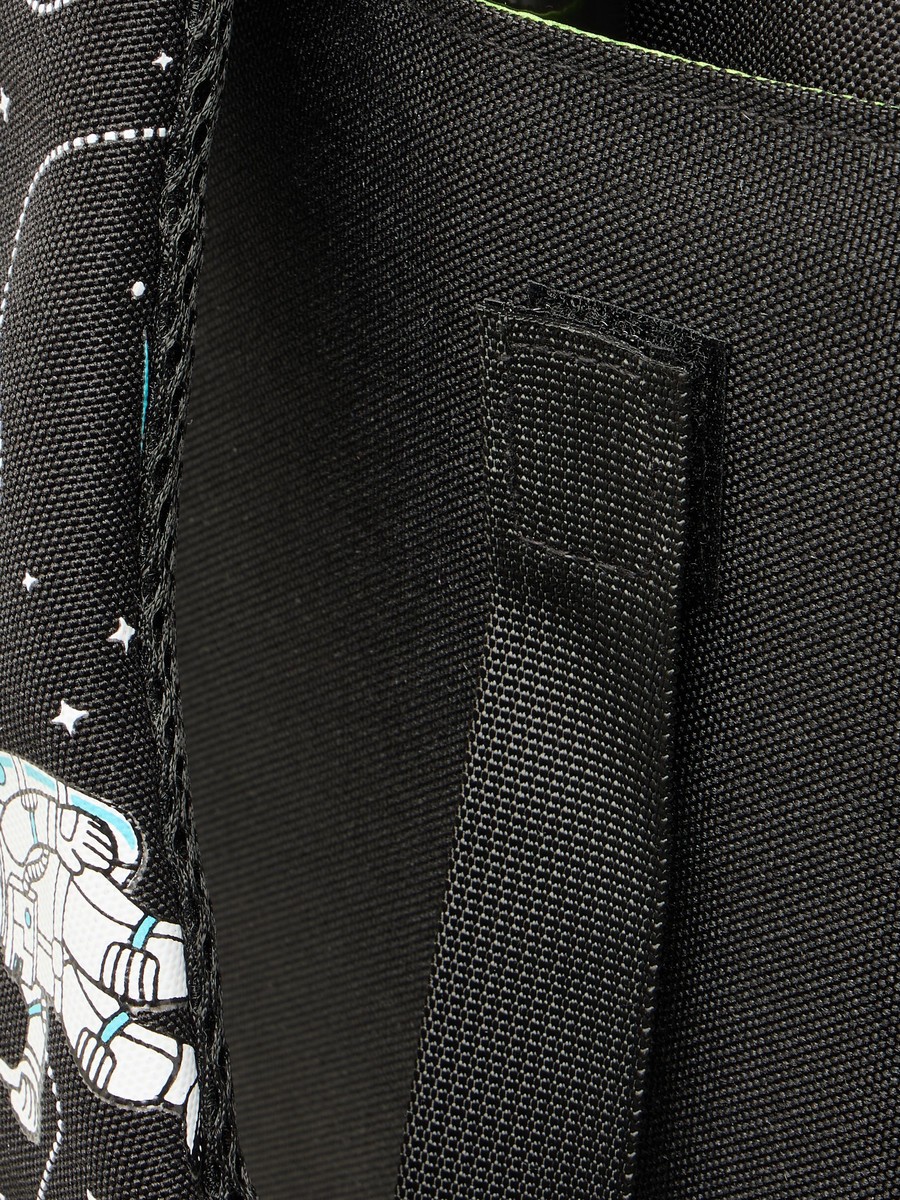 Astronaut Glow-in-the-Dark Print Trolley Backpack with Retractable Handle - 27x14x21 cm