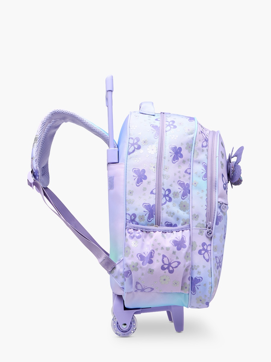 Butterfly Trolley Bag for Girls 5-8 Years with Padded Shoulder Straps