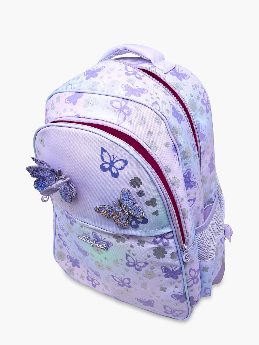 Butterfly Trolley Bag for Girls 5-8 Years with Padded Shoulder Straps