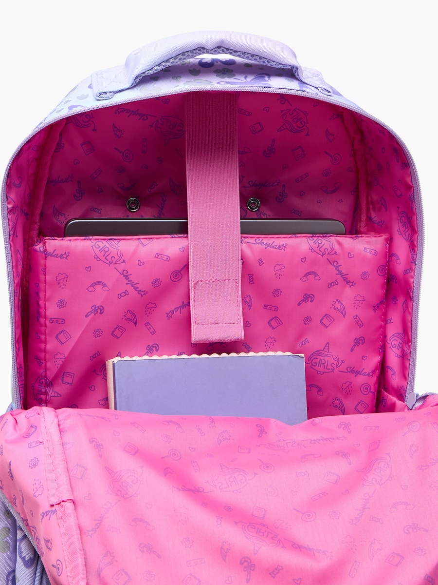 Butterfly Trolley Bag for Girls 5-8 Years with Padded Shoulder Straps