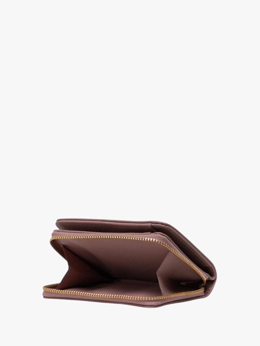 Textured Wallet with Button Closure