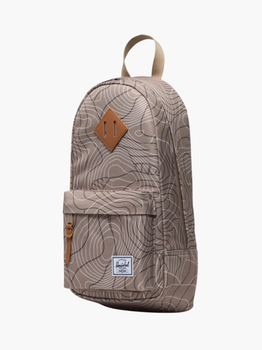 Printed Sling Backpack with Adjustable Strap and Zip Closure - 39x19x15 cm